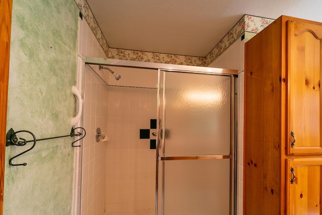 bathroom featuring walk in shower