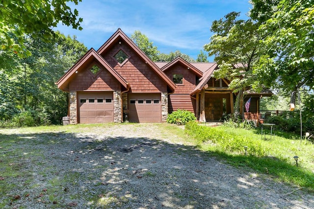 view of front of property featuring a garage