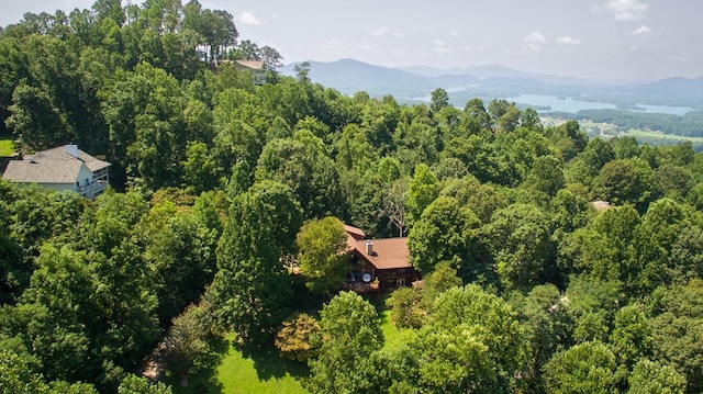 bird's eye view featuring a mountain view