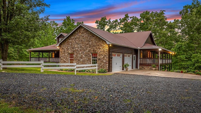 view of front of house featuring a garage