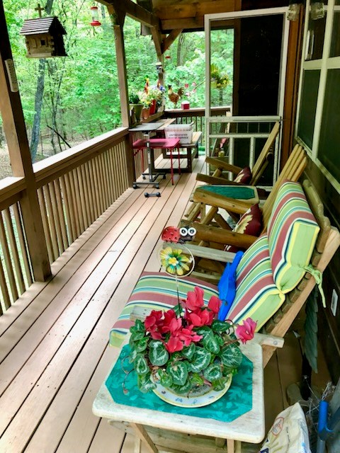 deck featuring covered porch