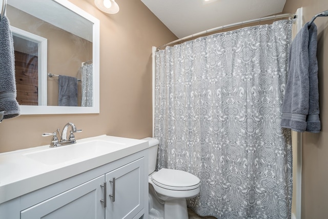 full bathroom with toilet and vanity