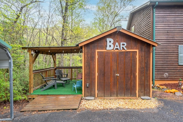 view of shed