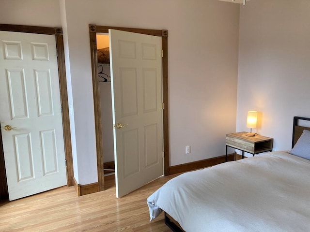 bedroom featuring light hardwood / wood-style floors