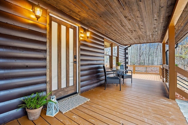 wooden deck with a porch