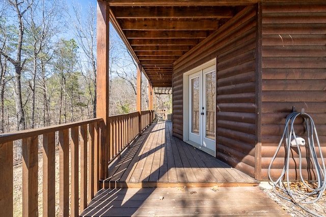 deck with french doors