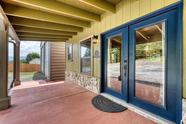 1529 Cedar View Ln, Hiawassee, GA 30546 - doorway to property with french doors and stone siding