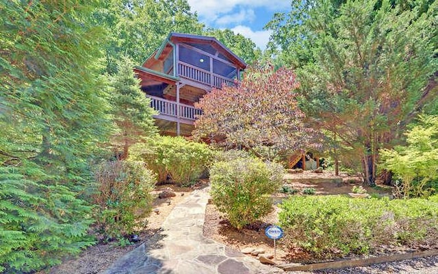 exterior space with a balcony