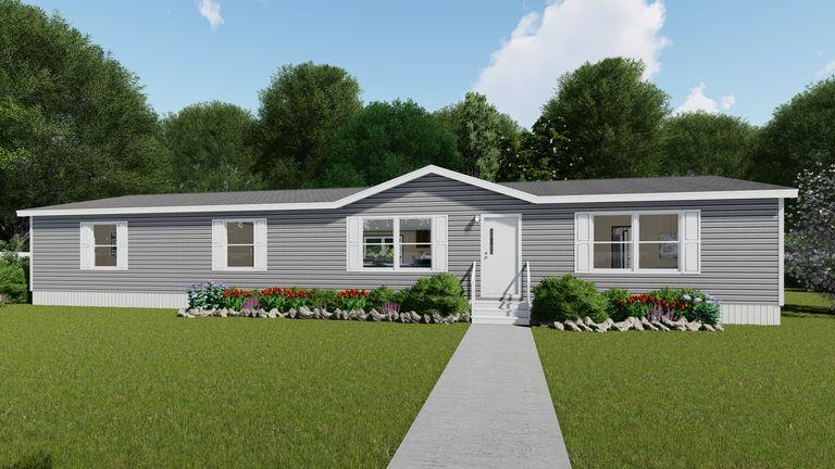 manufactured / mobile home featuring a front lawn