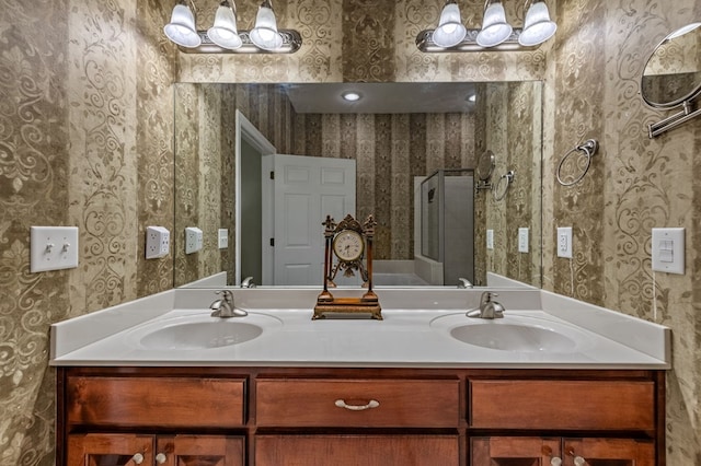 1726 Watercrest Way # B, Young Harris, GA 30582 - full bath featuring wallpapered walls and double vanity