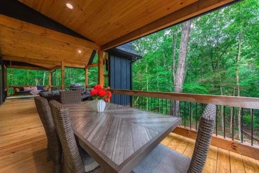 241 Lees Ride, Mccaysville, GA 30555 - wooden deck with outdoor dining area