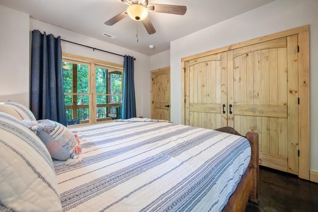 241 Lees Ride, Mccaysville, GA 30555 - bedroom featuring wood finished floors and ceiling fan