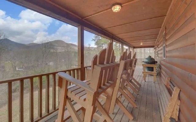 600 Mill Ridge Rd, Hiawassee, GA 30546 - wooden deck featuring a mountain view