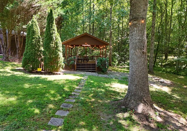 view of yard with a gazebo