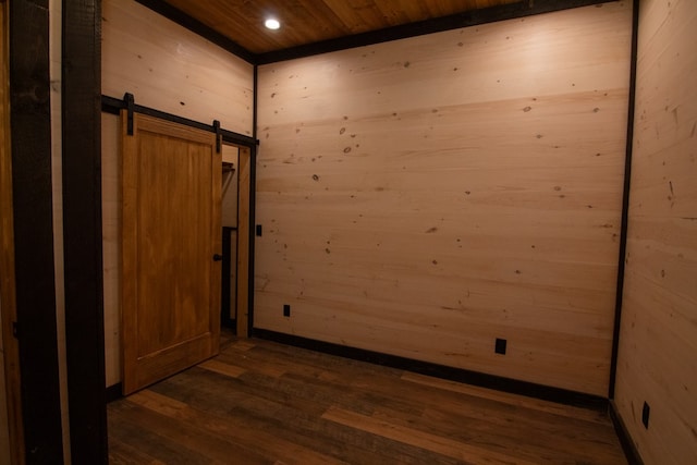 LOT3 Big Crk, Blue Ridge, GA 30513 - unfurnished room featuring dark wood-type flooring, a barn door, and recessed lighting