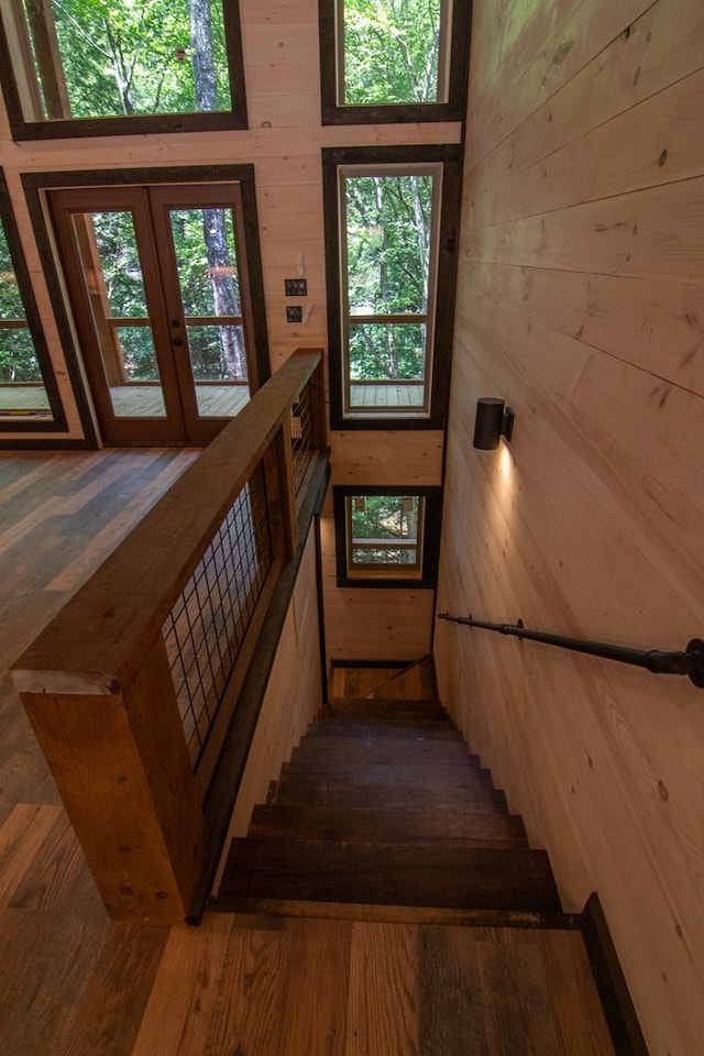 LOT3 Big Crk, Blue Ridge, GA 30513 - staircase with wood walls and wood finished floors