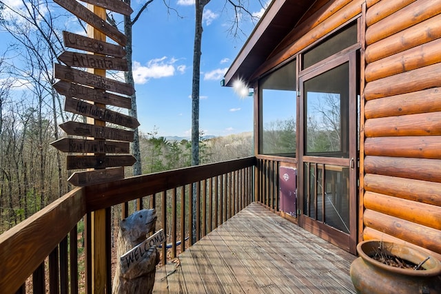 view of wooden deck