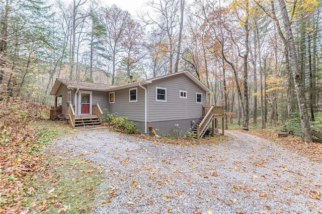 view of front of home with stairway