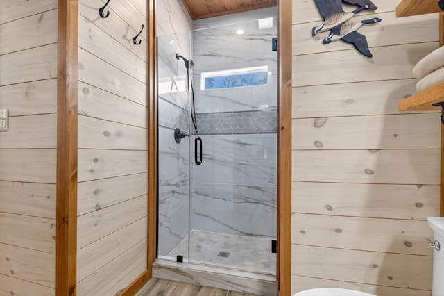 558 Tipton Springs Rd, Morganton, GA 30560 - full bathroom featuring toilet and a marble finish shower