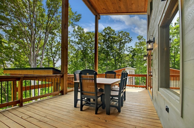 558 Tipton Springs Rd, Morganton, GA 30560 - wooden deck with outdoor dining area