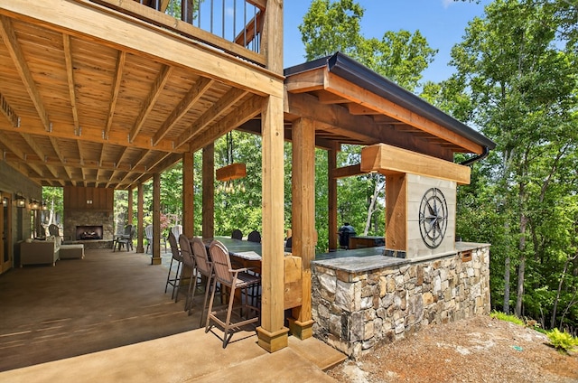 558 Tipton Springs Rd, Morganton, GA 30560 - view of patio / terrace featuring a fireplace and grilling area