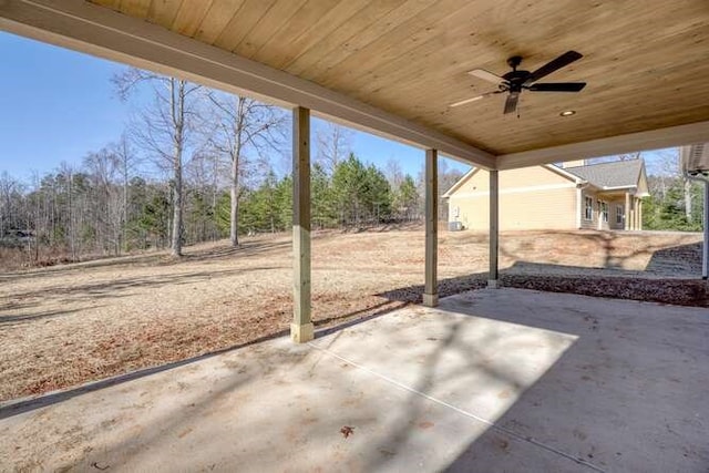 view of patio / terrace featuring ceiling fan