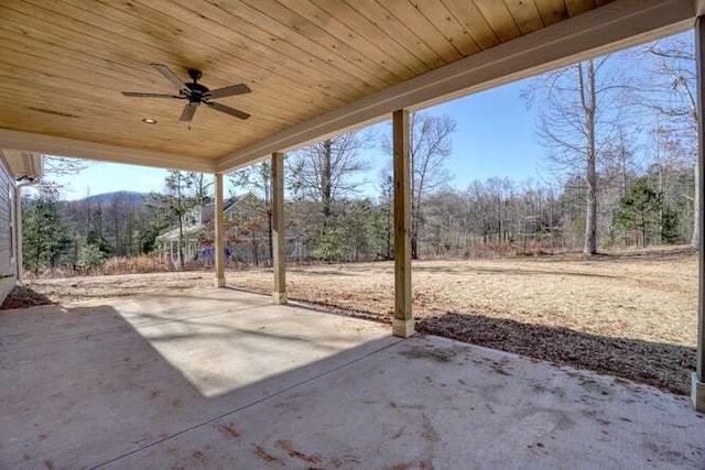 view of patio with ceiling fan