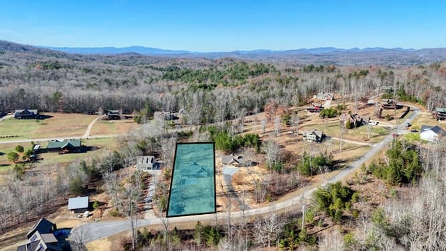 drone / aerial view with a mountain view