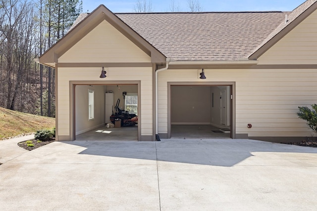 garage with driveway