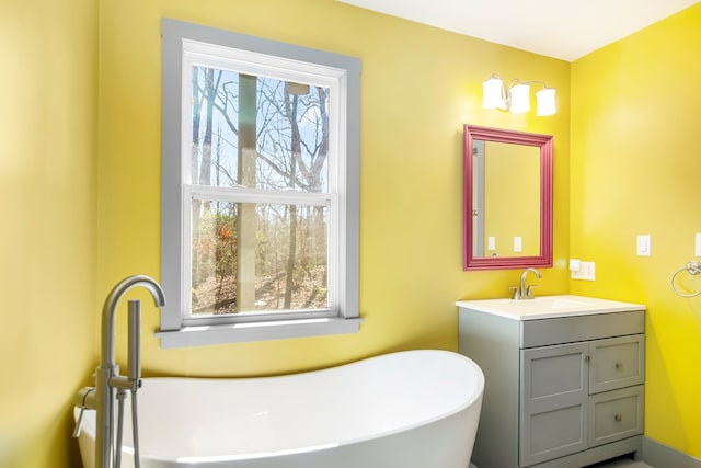 1575 Old Burnt Mountain Rd, Jasper, GA 30143 - bathroom with a freestanding tub and vanity