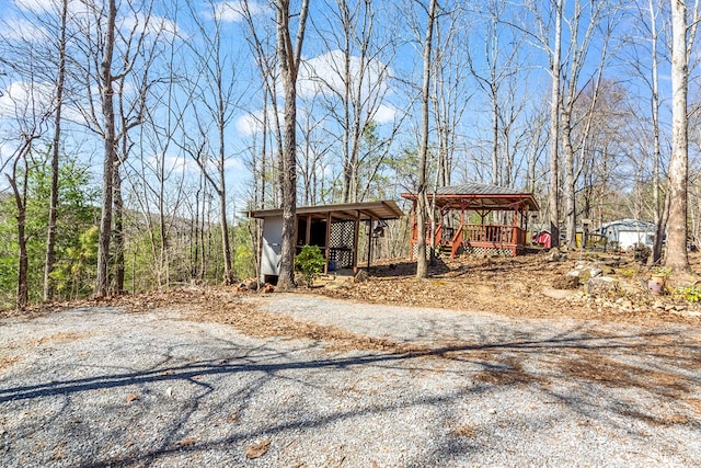 1575 Old Burnt Mountain Rd, Jasper, GA 30143 - view of front of home with an outbuilding and a gazebo