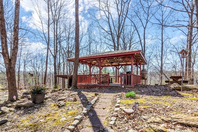 1575 Old Burnt Mountain Rd, Jasper, GA 30143 - view of yard with a gazebo and a deck