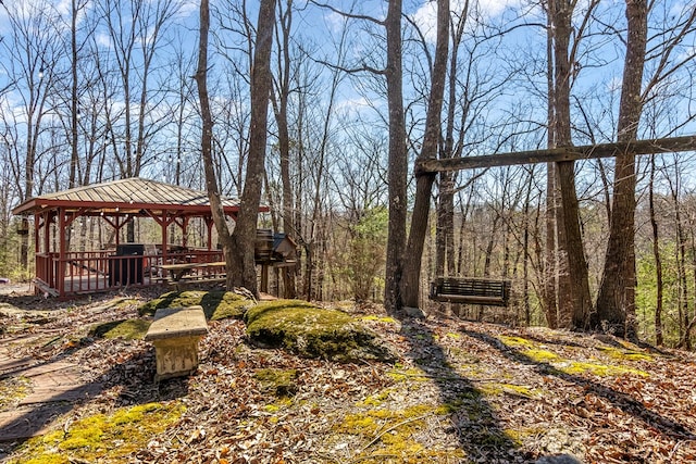 1575 Old Burnt Mountain Rd, Jasper, GA 30143 - view of yard featuring a gazebo and a view of trees