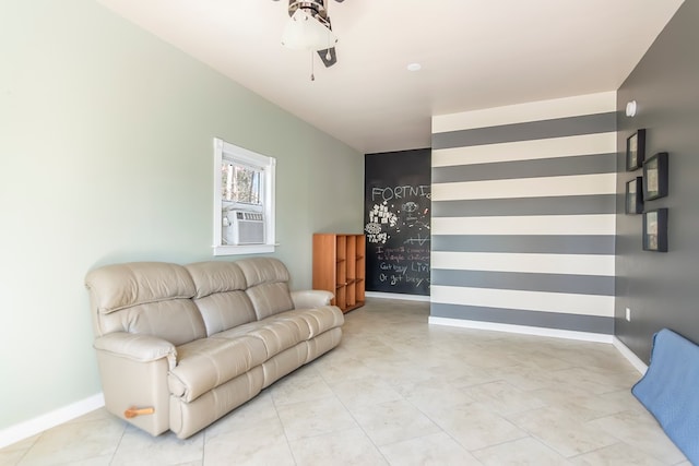 1575 Old Burnt Mountain Rd, Jasper, GA 30143 - living room featuring ceiling fan and baseboards