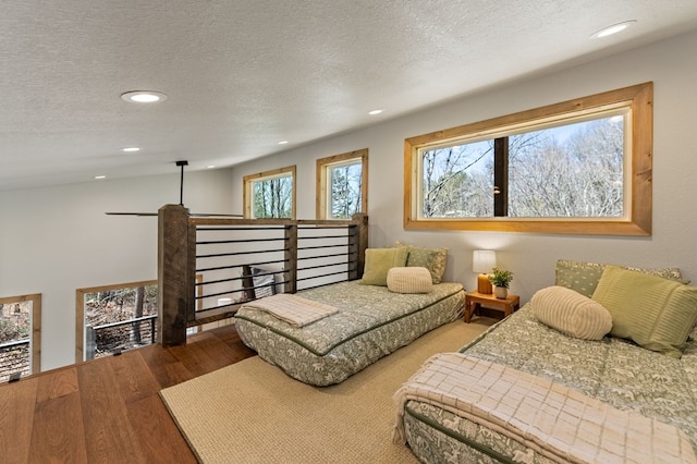 366 Three Oaks Dr, Morganton, GA 30559 - bedroom with recessed lighting, wood finished floors, and a textured ceiling