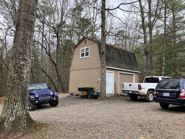 view of garage