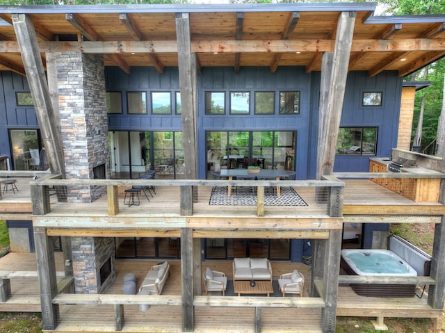 897 Faraday Dr, Ellijay, GA 30540 - back of property with board and batten siding