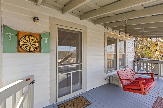 wooden deck with a porch