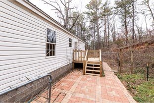 view of patio featuring a deck