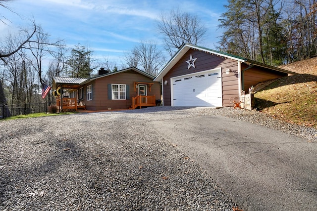 view of front of property featuring a garage