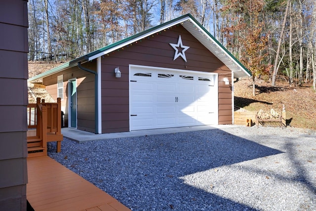 view of garage