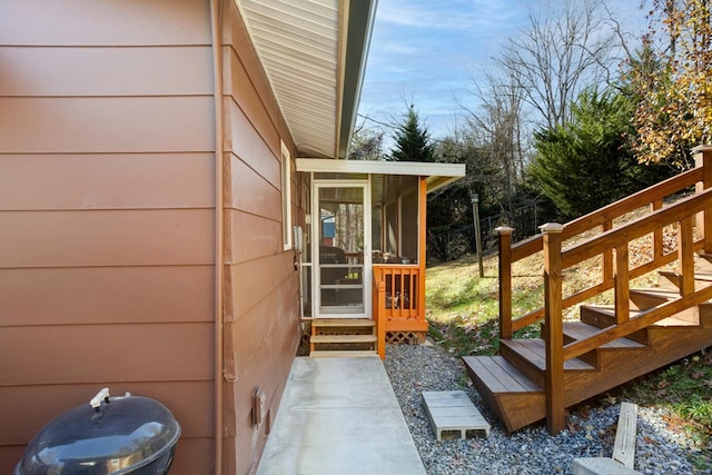 exterior space with a sunroom