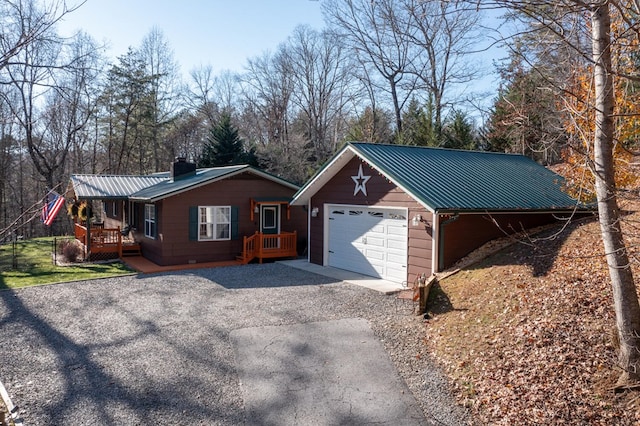 ranch-style home with a garage