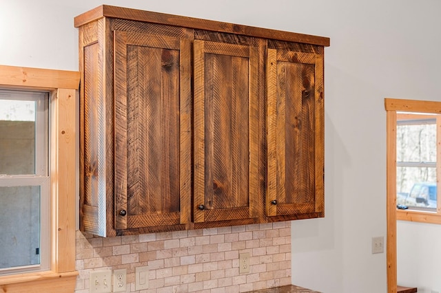 interior details with decorative backsplash