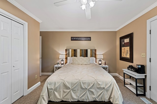 615 Navaho Way, Ellijay, GA 30540 - carpeted bedroom featuring ornamental molding, baseboards, and ceiling fan