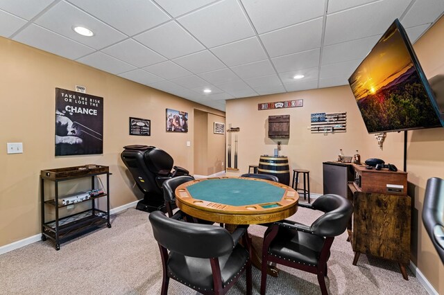 615 Navaho Way, Ellijay, GA 30540 - playroom featuring carpet floors, recessed lighting, baseboards, and a paneled ceiling