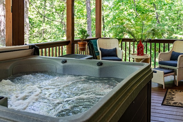 615 Navaho Way, Ellijay, GA 30540 - deck with a hot tub