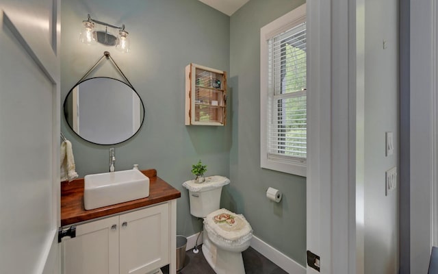 433 Hawkeye Trl, Marble, NC 28905 - bathroom with baseboards, toilet, vanity, and plenty of natural light