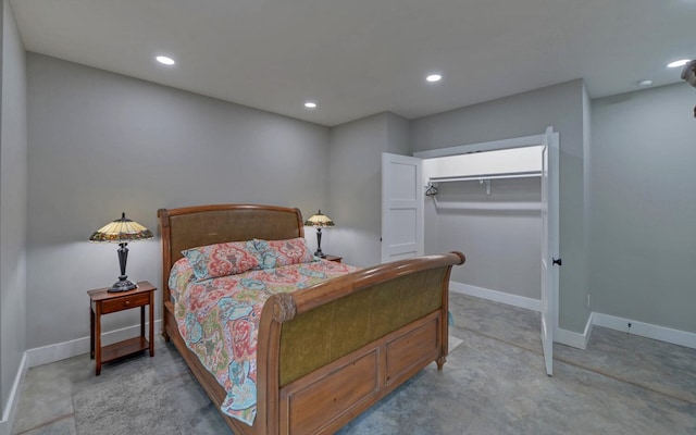 433 Hawkeye Trl, Marble, NC 28905 - bedroom with baseboards, recessed lighting, and a closet