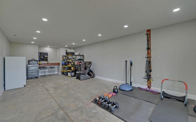 433 Hawkeye Trl, Marble, NC 28905 - exercise room featuring recessed lighting and baseboards